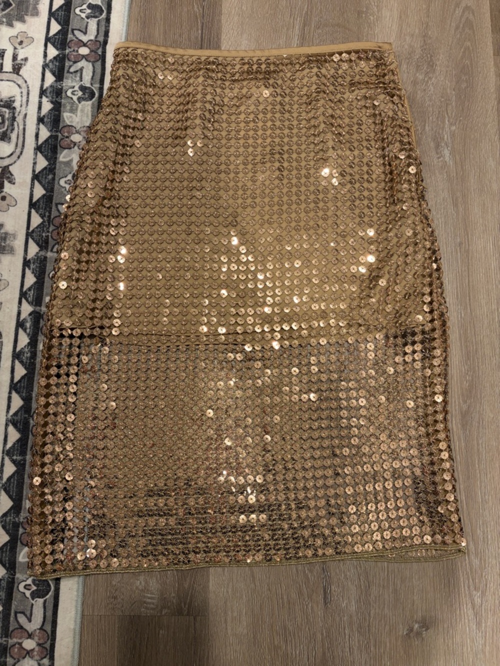 H&M Rose Gold Sequin Pencil Skirt